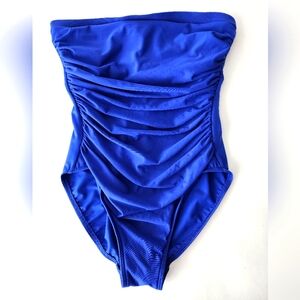 Womens Size 10 Royal Sapphire Blue Rouged One Piece Miraclesuit Swimsuit